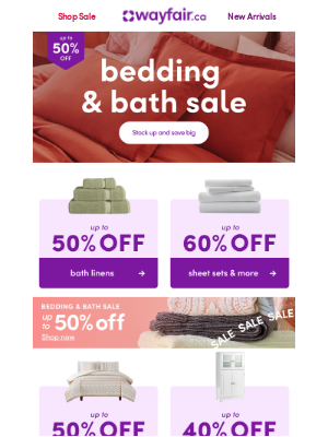 Wayfair (Canada) - 👉 Bedding & bath deals 👉 This way 👉