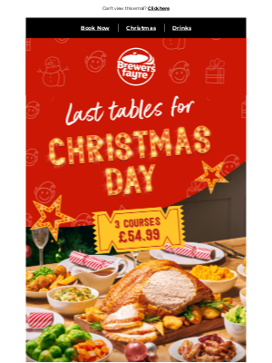 Brewers Fayre (United Kingdom) - This is the tastiest email... Enjoy a festive meal with ALL the trimmings.