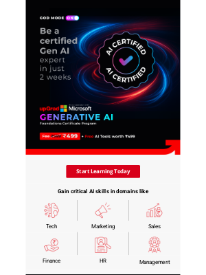 UpGrad (India) - Become Gen AI Certified for Just ₹499, sherry bolger!