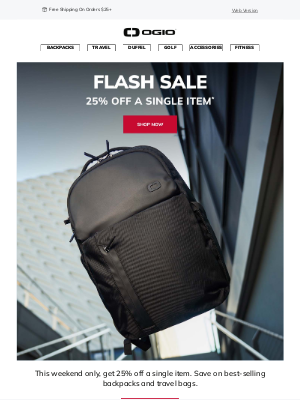 Ogio - Flash Sale: 25% Off A Single Item