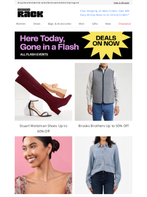 Nordstrom Rack - Stuart Weitzman Shoes Up to 60% Off | Brooks Brothers Up to 50% Off | Bony Levy Fine Jewelry Up to 50% Off | And More!