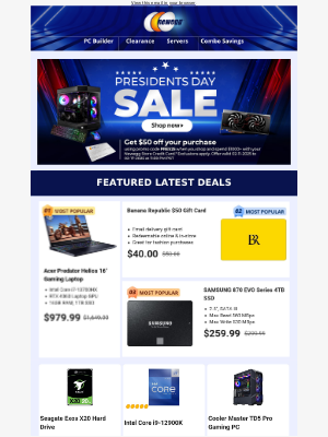 Newegg - $979.99 Acer Predator Gaming Laptop! $259.99 Samsung 870 EVO Series!