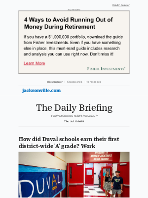 The Florida Times-Union - Daily Briefing: How did Duval schools earn their first district-wide 'A' grade? Work