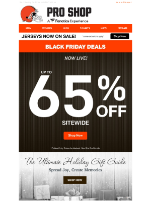 Cleveland Browns - GAME ON! Up To 65% Off Black Friday Deals