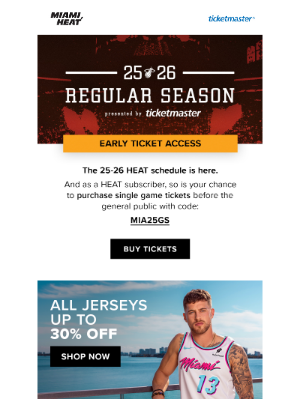 Miami Heat - EARLY TICKET ACCESS 🔥 25-26 Regular Season