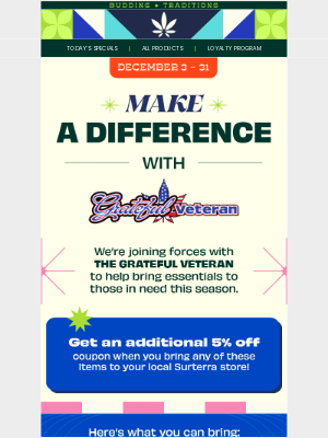 Surterra Wellness - Spread Holiday Cheer with The Grateful Veteran.