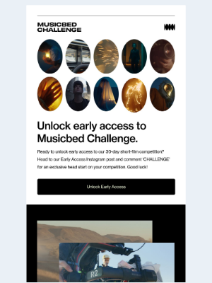 NOW OPEN! Early Access to Musicbed Challenge
