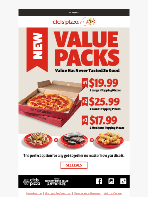 Cici's Pizza - Value Packs Bring MORE to the Table
