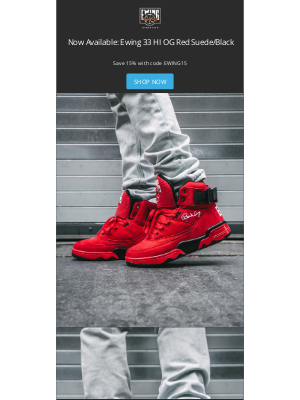 Ewing Athletics - Restock! 33 HI OG Red Suede/Black