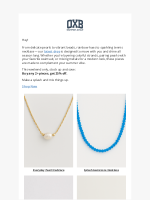 OXB Sweat Proof Jewelry - SALE EXTENDED: Buy 2+, Save 25%. 👏