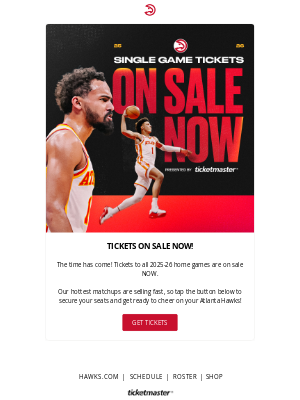 Atlanta Hawks - Single Game Tickets On Sale Now 🚨