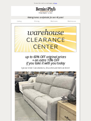 Bernie & Phyl's Furniture - ☀️ End of Summer Warehouse Clearance Event ☀️ up to 60% OFF + an extra 10% OFF if you take it with you!