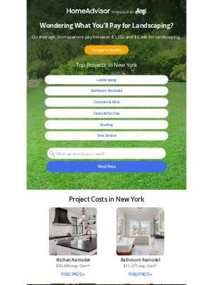 HomeAdvisor - 10003: Landscaping Costs