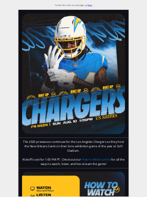 Los Angeles Chargers - 📺 How to Watch Chargers vs Saints