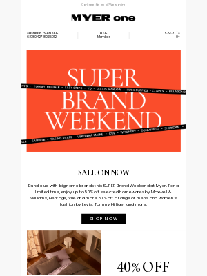 MYER (Australia) - Super Brand Weekend NOW ON! Shop 50% off a range of cookware by Maxwell & Williams & more