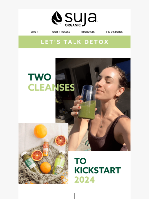 SUJA Juice - 2 Cleanses to Kickstart 2024