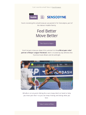 Sensodyne - Get Back in the Game This Summer With Advil