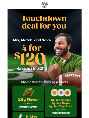Trulieve - 4 for $120: Mix, Match and Save 🏈
