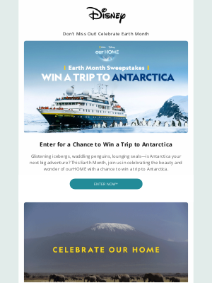 Disney World Resorts - Last Chance! Enter for a chance to win a trip to Antarctica.