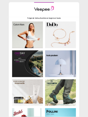 Veepee (Germany) - Calvin Klein, Dodo Jewels, Sendlhofer's 4* und viel mehr heute bei Veepee
