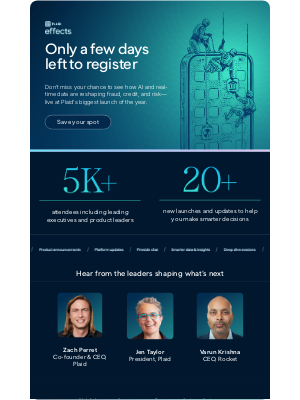plaid - Only a few days left to register