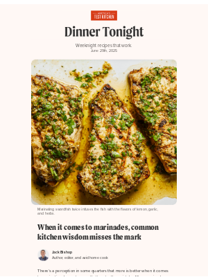 America's Test Kitchen - Dinner Tonight: 5 recipes with smart (and short) marinades