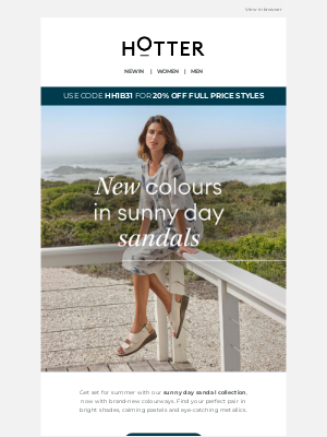 Hotter Shoes (United Kingdom) - New colours just in! Sandals for sunny days