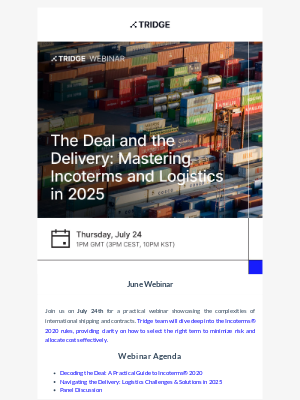 Tridge - [Tridge Webinar] The Deal and the Delivery: Mastering Incoterms and Logistics in 2025