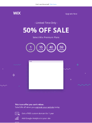 Wix - 50% OFF sale is on