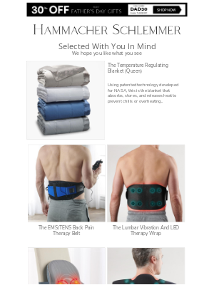 Hammacher Schlemmer - Selected Just For You:  The Temperature Regulating Blanket (Queen) & More