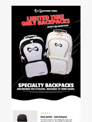 Nfinity Athletic - Clock’s Ticking ⏰ Don’t Miss These Specialty Backpacks🎒