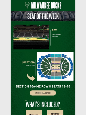 Milwaukee Bucks - Introducing Seat Of The Week — Explore Your View For The 2025-26 Season! 👀
