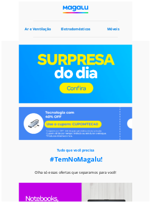 Magazine Luiza (Brazil) - Que tal começar o dia com uma surpresa boa?