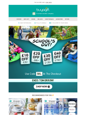 Buy A Gift (UK) - 🔔 School's Out! Up To £40 Off