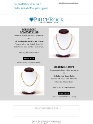 pricerock - Secure Your Gold Necklace Before Price Increase