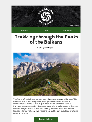 Six Moon Designs - Trekking Through the Peaks of the Balkans