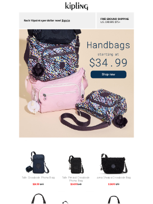 Kipling USA - YAY! Handbag Sale! $34.99...