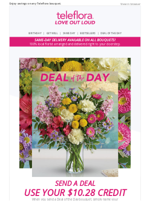 TeleFlora - Re: Your [$10.28] credit expires soon...