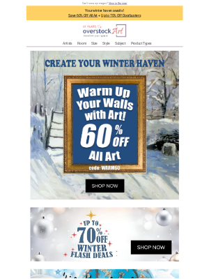 overstockArt - Keep the Warmth Going - Save 60% on Stunning Art!