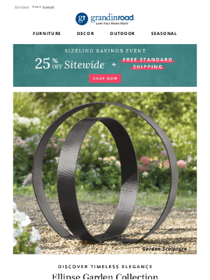 Grandin Road - Free shipping + 25% off sitewide* won't last!