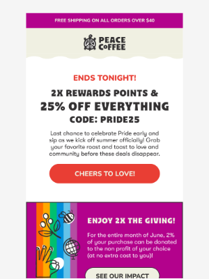 Peace Coffee - 🏳️‍🌈☀️Final Hours: Pre Pride + Summer Deals