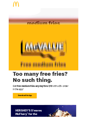 McDonald's - free fries w/ purchase?