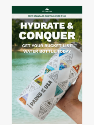 US Park Pass - Hydrate & Conquer Every Park with Our Bucket List Bottle