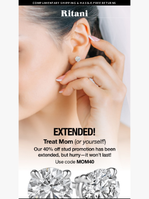 Ritani - 🎉 Surprise! 40% Off Studs Extended—One More Day Only! 🎁