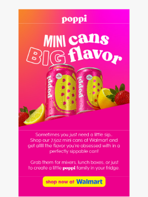 Poppi - get your fave mini flavors at Walmart 🫧