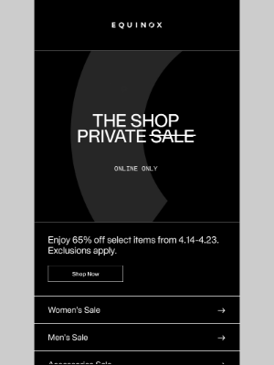 Equinox - The Shop Private Event