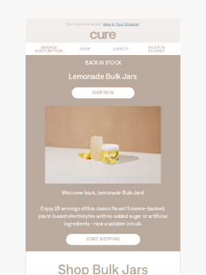 Cure - Lemonade Bulk Jars Are Back!