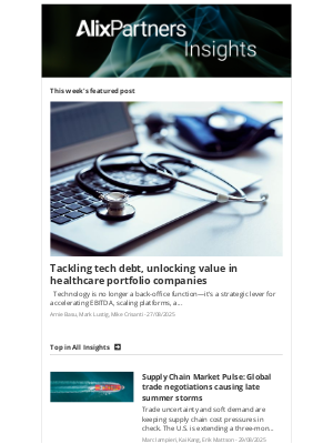 AlixPartners - Tackling tech debt, unlocking value in healthcare portfolio companies