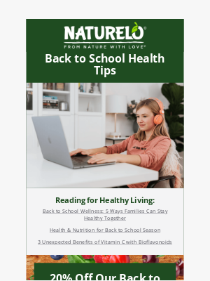NATURELO Premium Supplements - Back to School Health Tips