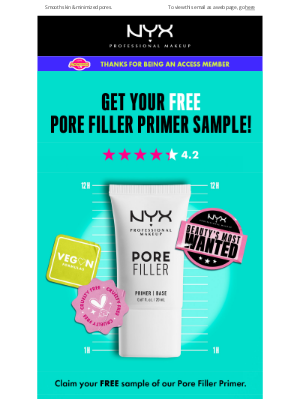 NYX - Claim your FREE sample of Pore Filler Primer!